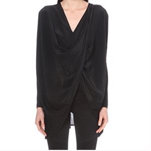 All Saints Black Itat Shrug Convertible Cardigan